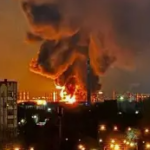 At least two dead after Ukrainian drone assault sparks major fire at Russian oil refinery